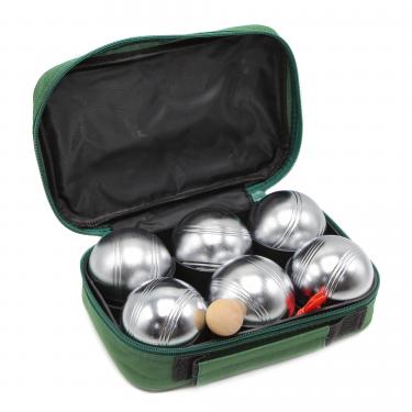 Спортивная игра "Петанк", 6 серебряных шаров (Матовая поверхность)