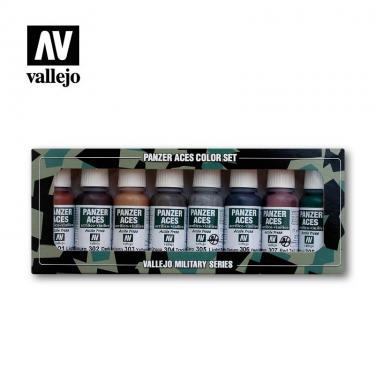 Набор красок Vallejo Panzer Aces Color - Rust, Tracks and Rubber 70122 (8 красок по 17 мл)