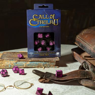 Набор кубиков Call of Cthulhu 7th Edition - Black & magenta Dice Set