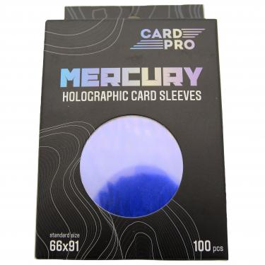 Протекторы голографические Card-Pro Синие для ККИ (100 шт.) 66x91 мм - для карт MTG, Pokemon