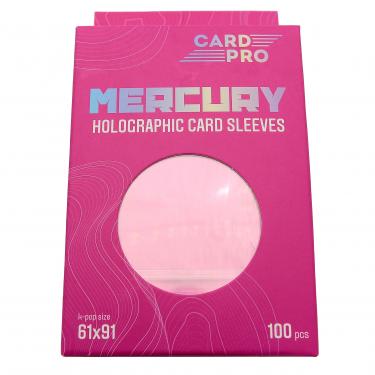 Протекторы голографические для карт K-pop Card-Pro Розовые (100 шт.) 61x91 мм 
