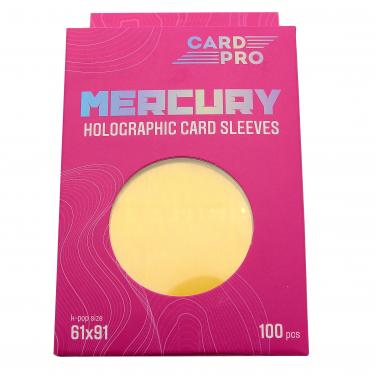 Протекторы голографические для карт K-pop Card-Pro Желтые (100 шт.) 61x91 мм