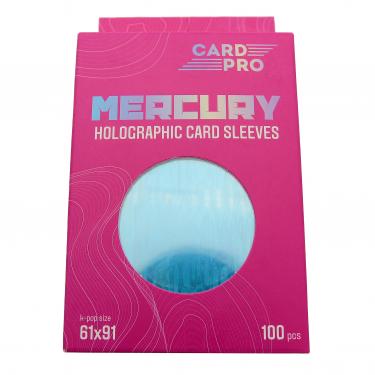Протекторы голографические для карт K-pop Card-Pro Голубые (100 шт.) 61x91 мм