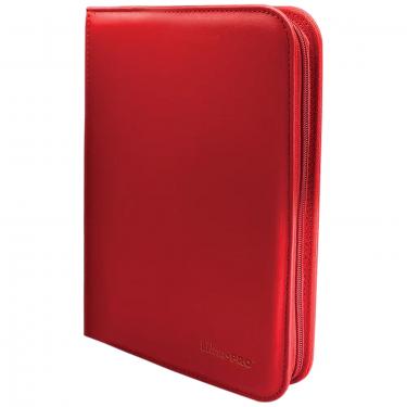 Альбом для карт Ultra Pro — Vivid 4-Pocket Zippered PRO-Binder с 20 листами 2х2 Red