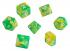 Премиум-набор кубиков для ролевых игр STUFF PRO. Зеленый с желтым