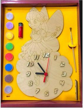 Часы с циферблатом под роспись "Фея" с красками