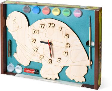 Часы с циферблатом под роспись "Черепаха" с красками