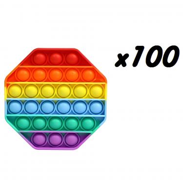 Набор игрушек-антистрессов Pop It Восьмиугольник (мультиколор) 100 штук