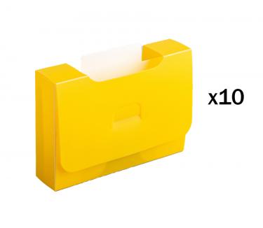 Набор из 10 картотек Meeple House: Standard (толщина 20 мм, жёлтая)