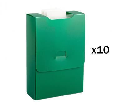 Набор из 10 картотек Meeple House: Taro (толщина 40 мм, зелёная)
