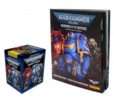 Бокс наклеек + Альбом Warhammer 40,000: Warriors of the Emperor от Panini (50 пакетиков)